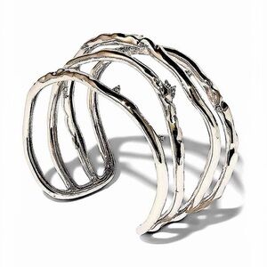 Alexis Bittar Brut Silver Crystal Thorn Orbit Cuff Bracelet